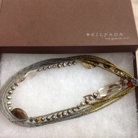 Silpada Jewelry Silpada Sterling Silver Mixed Beaded Necklace Brass